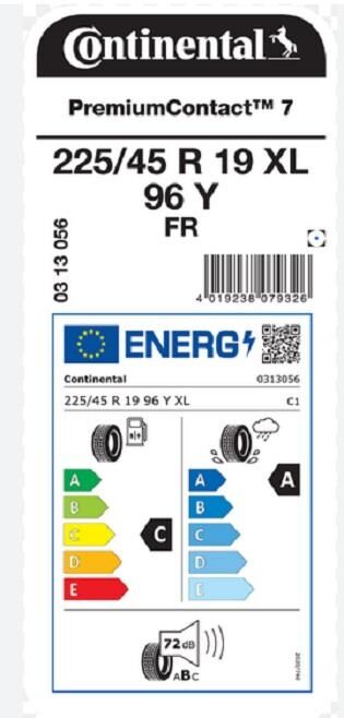 225/45R19 96Y XL FR PC7 CONTİNENTAL