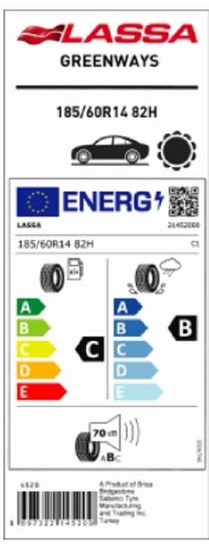 185/60R14 82H GREENWAYS LASSA