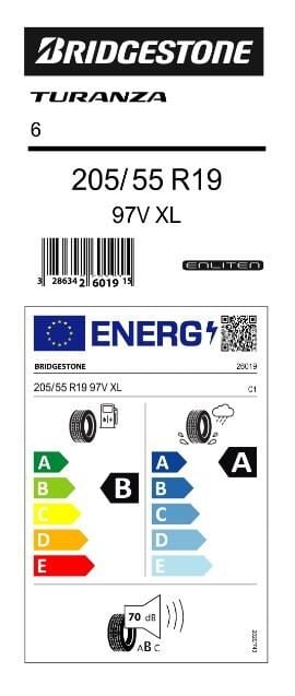 205/55R19 97V XL TURANZA 6 BRIDGESTONE