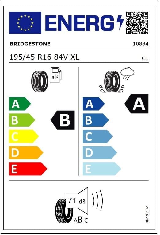195/45R16 84V XL TURANZA 6 BRIDGESTONE