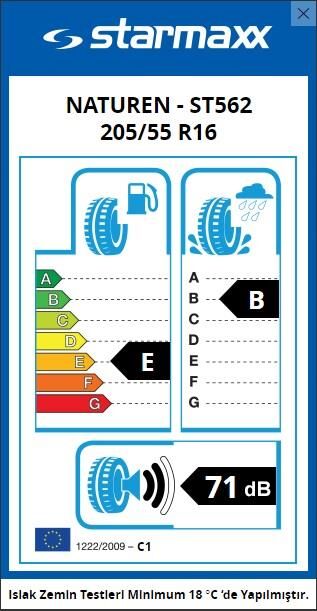 205/55R16 TL 91H NATUREN ST562 STARMAXX