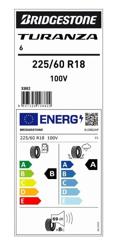 225/60R18 100V TURANZA 6	 BRIDGESTONE
