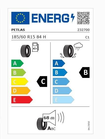 185/60R15 TL 84H PRIME COMFORT PETLAS
