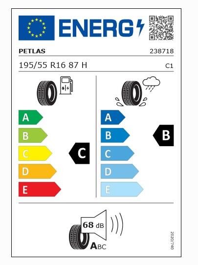 195/55R16 TL 87H PRIME COMFORT PETLAS