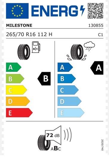 265/70R16 TL 112H SUVMILE H/T MILESTONE