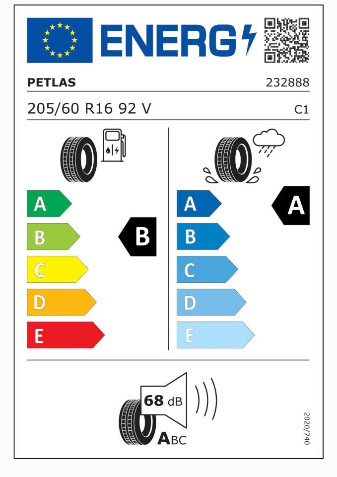 205/60R16 TL 92V PRIME COMFORT PETLAS