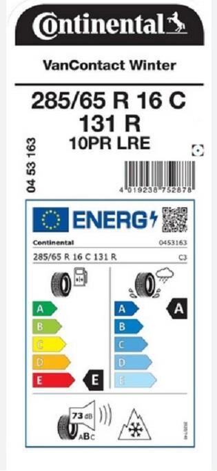 285/65R16 C 131R 10PR VAN CON WIN CONTİNENTAL