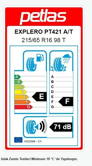 215/65R16 TL 98T (M+S) EXPLERO A/T PT421 PETLAS