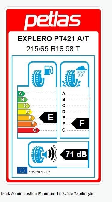 215/65R16 TL 98T (M+S) EXPLERO A/T PT421 PETLAS