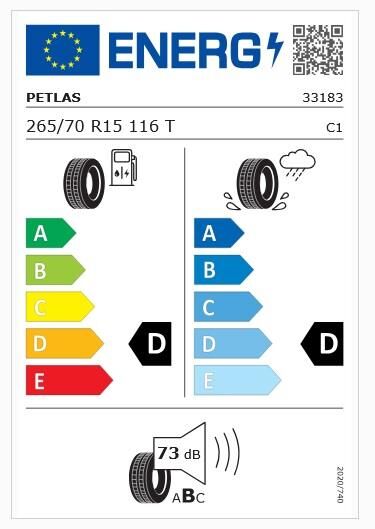 265/70R15 TL 116T REINF. (M+S) EXPLERO A/T PT421 PETLAS
