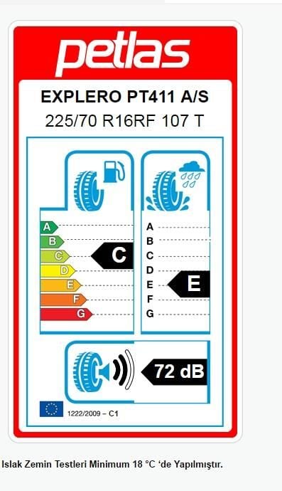 225/70R16 TL 107T REINF. EXPLERO A/S PT411 PETLAS