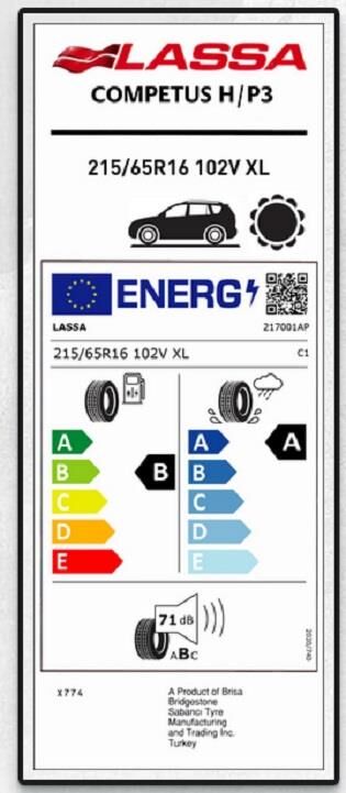 215/65R16 102V XL COMPETUS H/P 3 LASSA