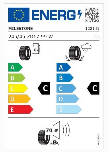 245/45R17 TL 99W REINF. CARMILE SPORT MILESTONE