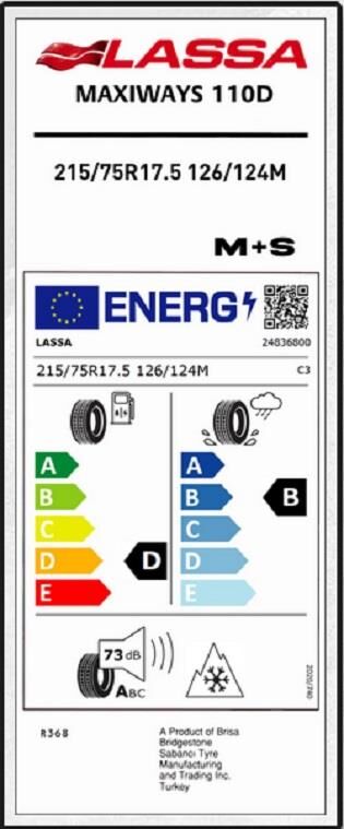 215/75R17.5 126/124M MAXİWAYS 110D LASSA (ÇEKER)