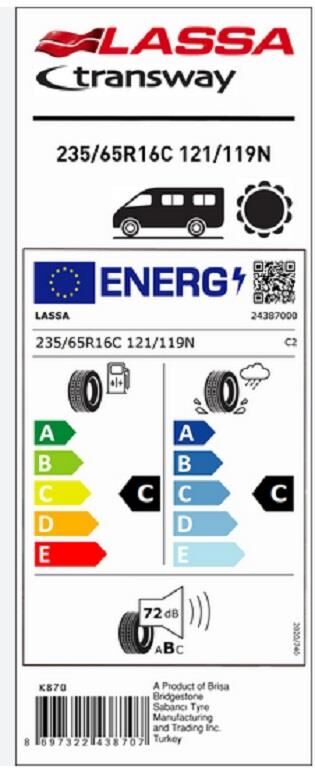 235/65R16 C 121/119N TRANSWAY LASSA