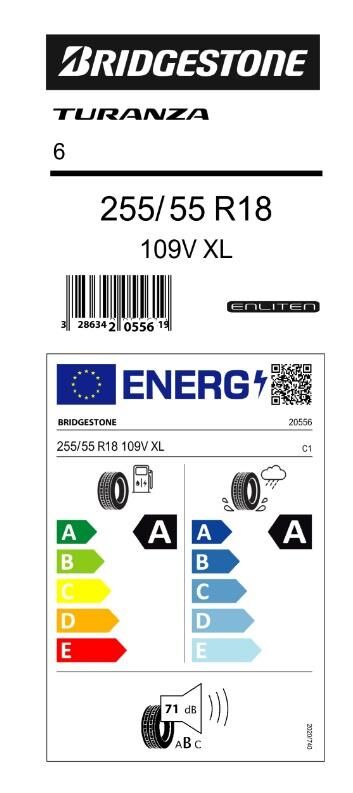 255/55R18 109V XL TURANZA 6 BRIDGESTONE