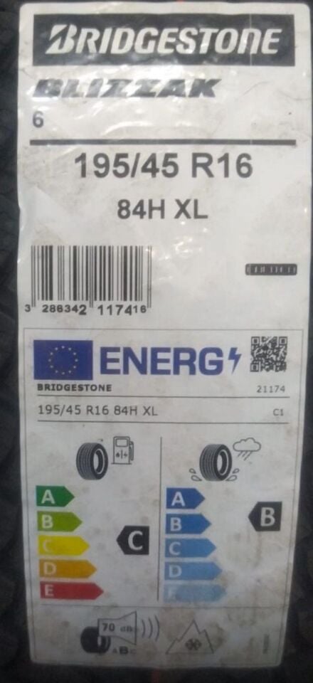195/45R16 84H XL BLİZZAK 6 BRIDGESTONE
