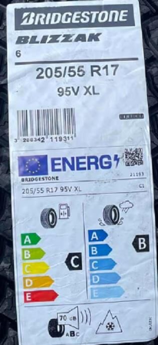 205/55R17 95V XL BLIZZAK 6 BRIDGESTONE