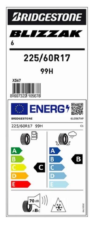 225/60R17 99H BLİZZAK 6 BRIDGESTONE