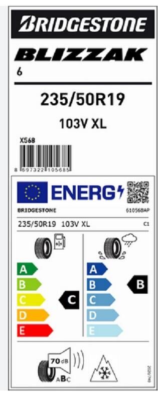 235/50R19 103V XL BLİZZAK 6 BRIDGESTONE