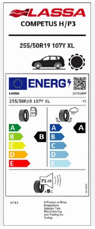 255/50R19 107Y XL COMPETUS H/P 3 LASSA