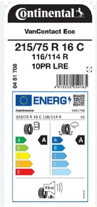 215/75R16 C 116/114R VAN CON ECO CONTİNENTAL