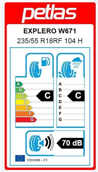 235/55R18 TL 104H REINF. EXPLERO WINTER W671 PETLAS