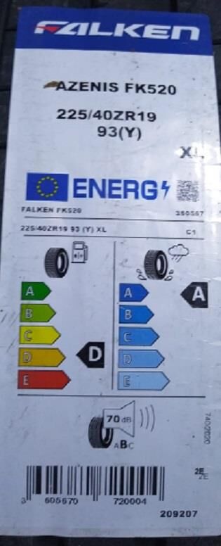 225/40R19 TL (93Y) XL AZENIS FK520 FALKEN