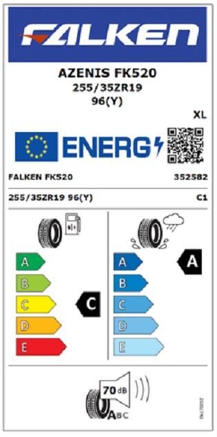 255/35R19 TL (96Y) XL AZENIS FK520 FALKEN