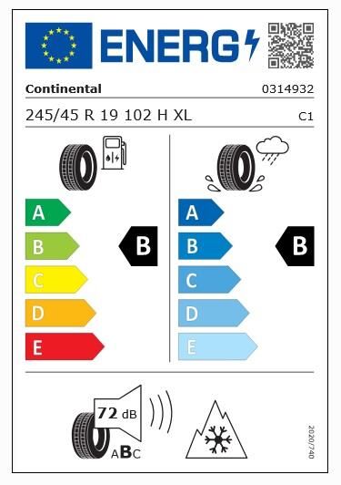 245/45R19 102H XL FR WC8S * CONTİNENTAL