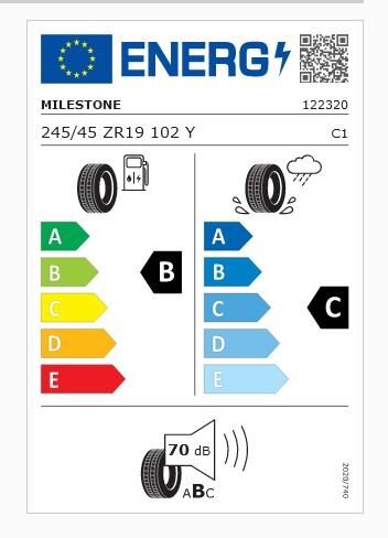 245/45R19 TL 102Y REINF. CARMILE SPORT MILESTONE