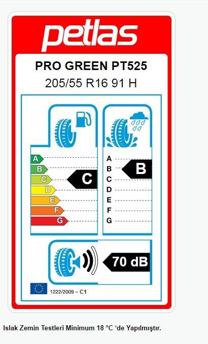 205/55R16 TL 91H PROGREEN PT525 PETLAS