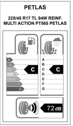 225/45R17 TL 94W REINF. MULTI ACTION PT565 PETLAS