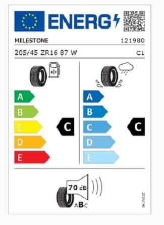 205/45R16 TL 87W REINF. CARMILE SPORT MILESTONE