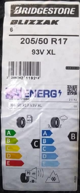 205/50R17 93V XL BLİZZAK 6 BRIDGESTONE