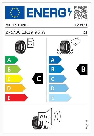 275/30R19 TL 96W REINF. CARMILE SPORT MILESTONE