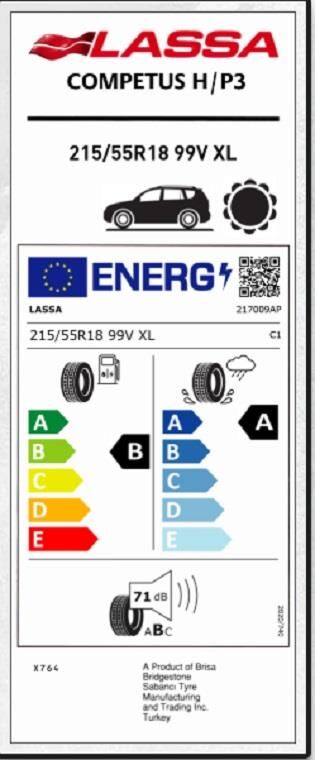 215/55R18 99V XL COMPETUS H/P 3 LASSA