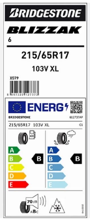 215/65R17 103V XL BLİZZAK 6 BRIDGESTONE