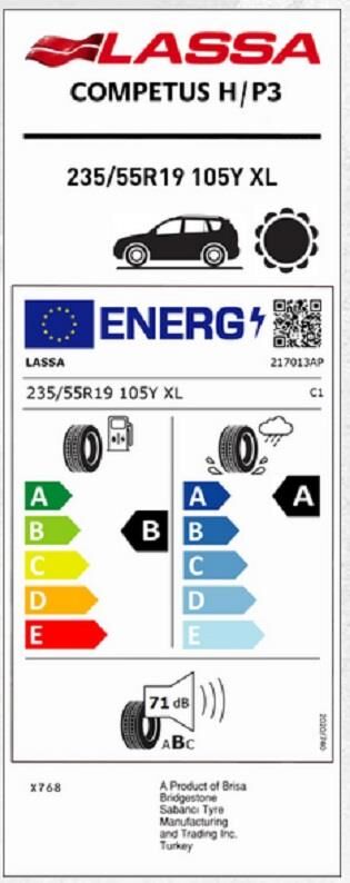 235/55R19 105Y XL COMPETUS H/P 3 LASSA