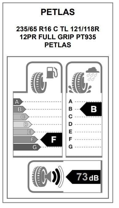 235/65R16 C TL 121/119R 12PR FULL GRIP PT935 PETLAS