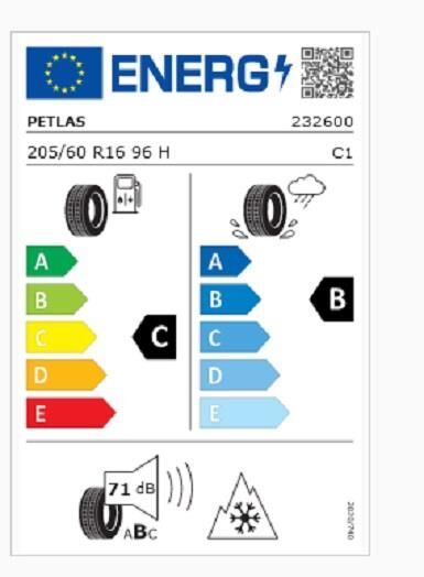 205/60R16 TL 96H REINF. SNOWMASTER 2 PETLAS