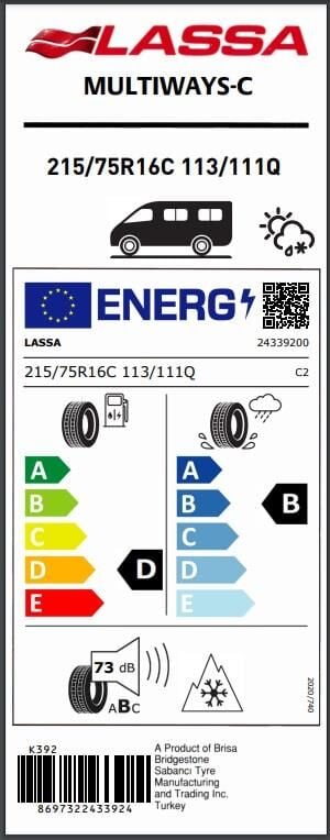 215/75R16 C 113/111Q 8PR MULTİWAYS-C LASSA