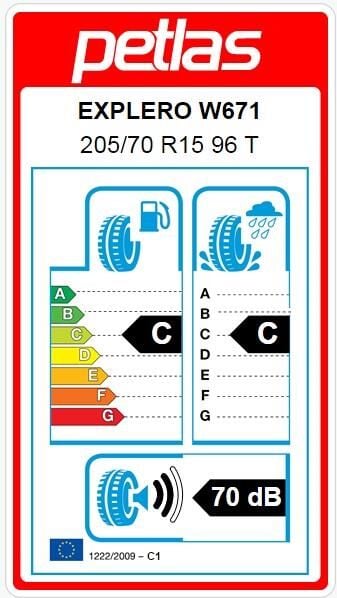 205/70R15 TL 96T EXPLERO WINTER W671 PETLAS