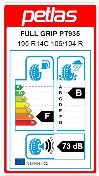 195R14 C TL 106/104R 8PR FULL GRIP PT935 PETLAS