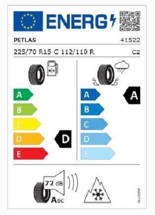 225/70R15 C TL 112/110R 8PR FULL GRIP PT935 PETLAS
