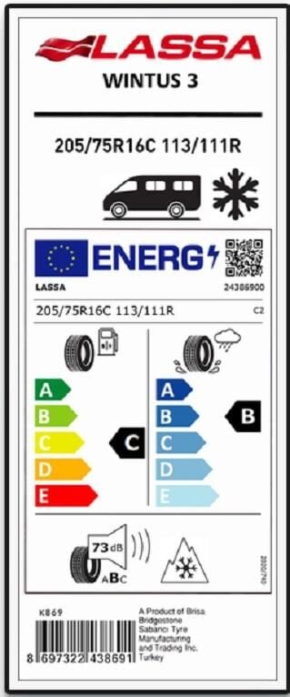 205/75R16 C 113/111R 10PR WINTUS 3 LASSA