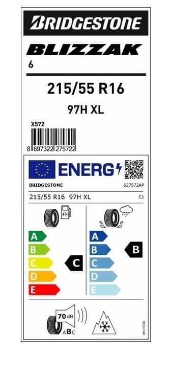 215/55R16 97H XL BLİZZAK 6 BRIDGESTONE