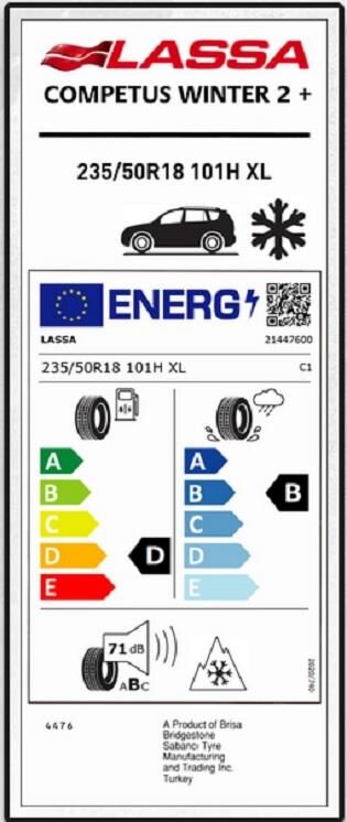 235/50R18 101H XL COMPETUS WİNTER 2 + LASSA