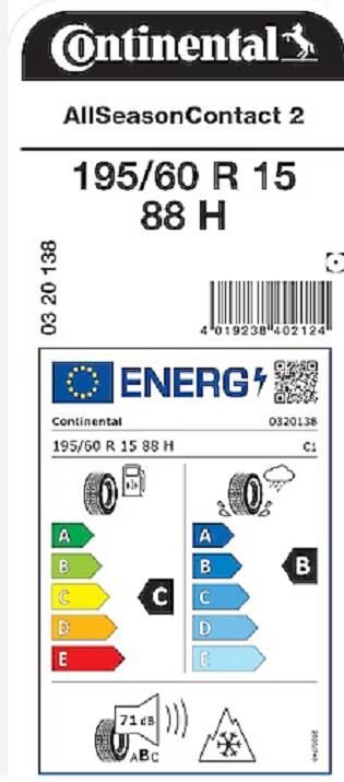 195/60R15 88H ASC 2 CONTİNENTAL