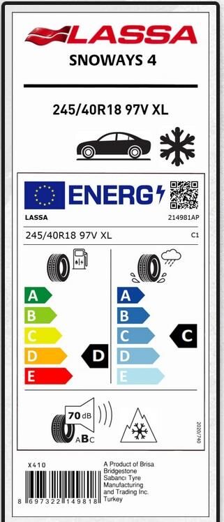 245/40R18 98V XL SNOWAYS 4 LASSA